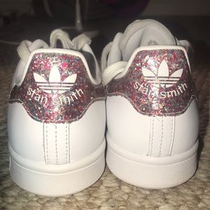 adidas stan smith pink glitter